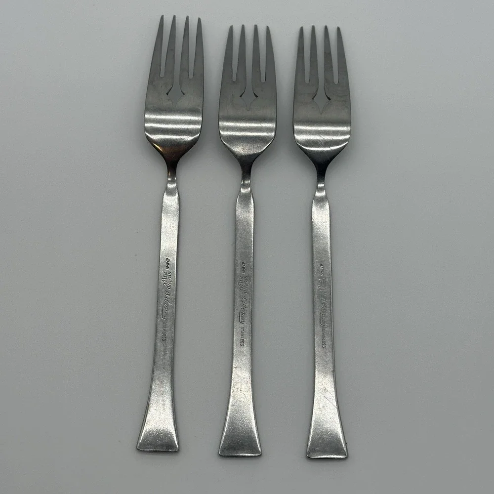 Grand Prix Siboney MCM Stainless Flatware Japan Salad Fork 3 Set 1960s